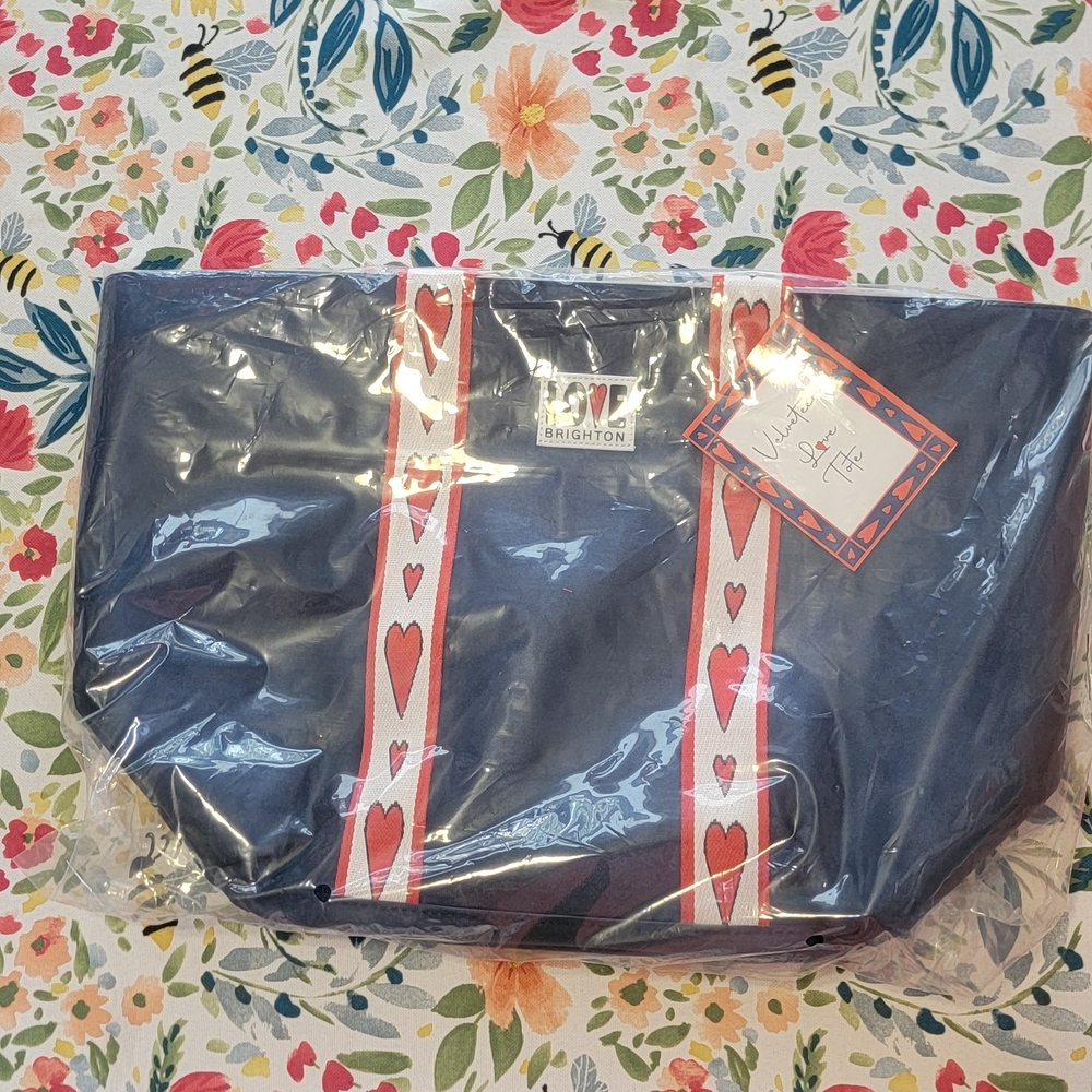 Brighton Women's Blue Tote Bag with Red Accents